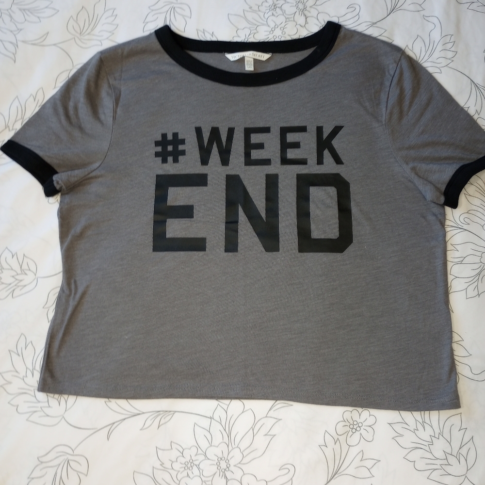 Victoria's Secret Size Large Printed Tee #Week End